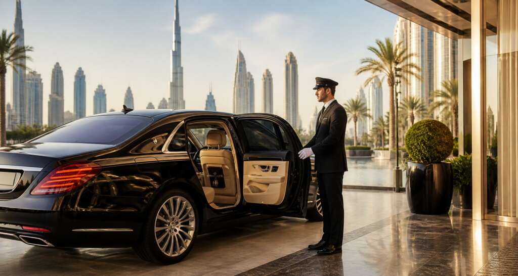 luxury car with driver